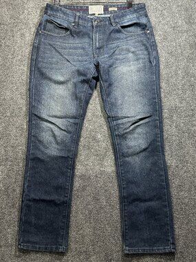 MBX Jeans Mens 32 Dark Wash Cotton Slim Stretch Straight Leg Pockets